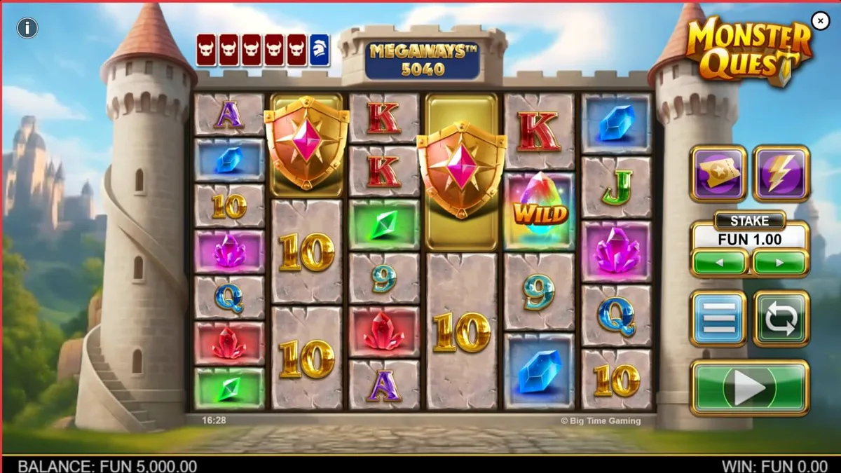 Cavaleiro enfrentando um dragão no slot Monster Quest